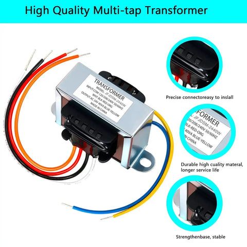 24V 40VA Multi-Tap Isolation Transformer For HVAC And Furnace Systems With Foot Mount Primary 120 208 240V Secondary 24V