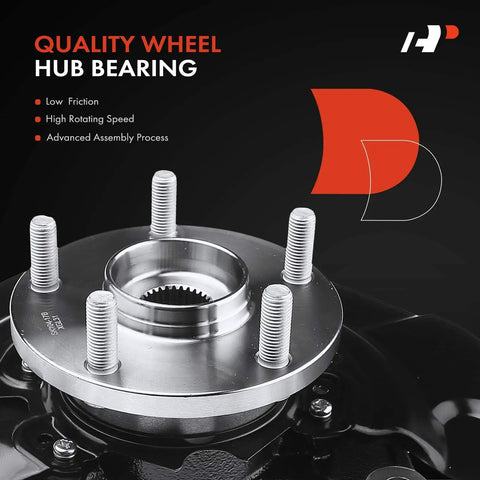 Front Right Steering Knuckle and Wheel Bearing Hub Assembly for Toyota Highlander 2004 2005 2006 2007 3.3L FWD Passenger Side OEM Grade Replacement Plug and Play Ready to Install close-up view
