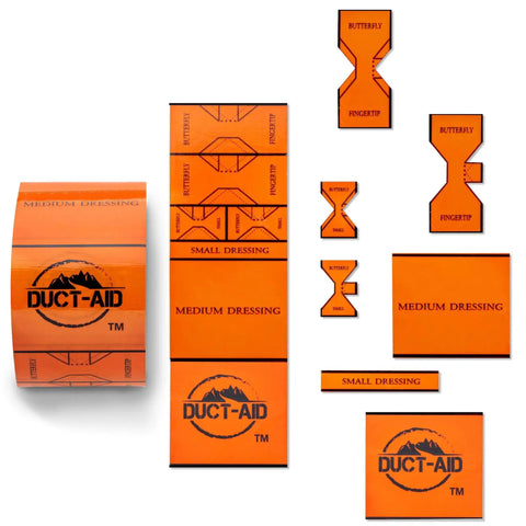 Compact First Aid Kit With Medical Grade Adhesive For Emergency Response Ready For Quick Field Fixes Includes 10 Feet Of Medical Tape And 288 Pre Designed Bandage Templates With Butterfly Fingertip And Small To Medium Dressings displayed in various designs and sizes.