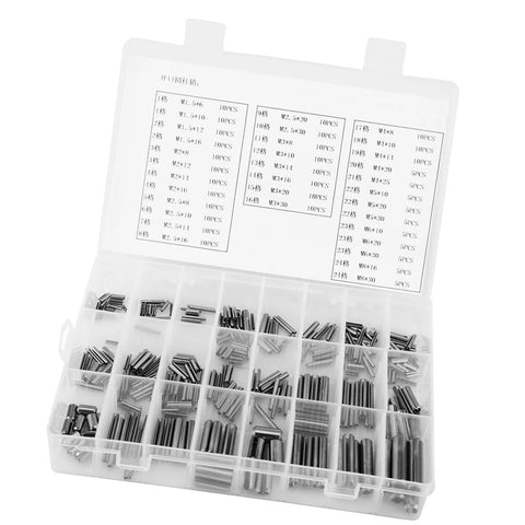 280 Piece Slotted Spring Pin Set Kit M1.5 To M8 Stainless Steel Dowel Roll Pins With Plastic Box Organizer For Home Improvement Auto Repair And DIY Projects