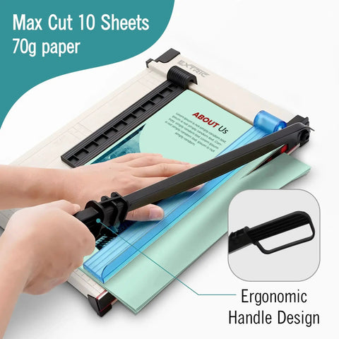 Heavy Duty 12 Inch Guillotine Paper Cutter With Safety Guard, Magnetic Guide, and Laser Printed Scale cutting paper