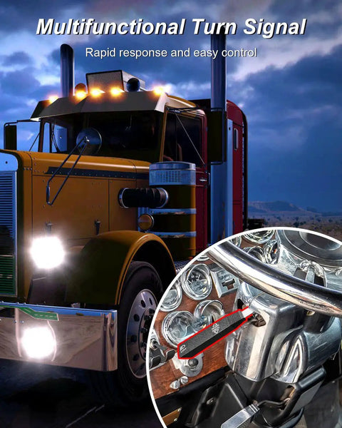 Multifunction Turn Signal Switch For Peterbilt Trucks 377 378 379 Replacement Parts TL30300AP shown installed