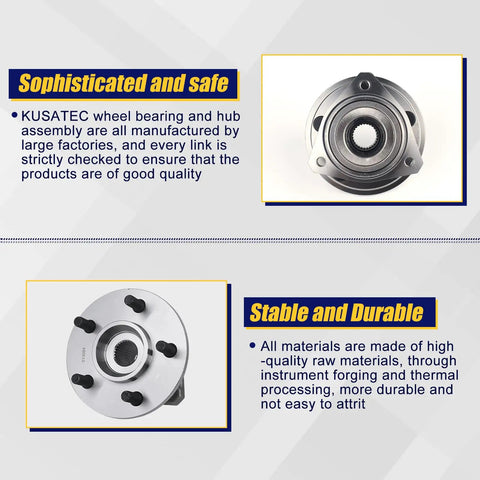Front Wheel Bearing And Hub Assembly 2 Pack Compatible With Jeep Cherokee 89 99 Grand Cherokee Comanche Wagoneer TJ 5 Lug