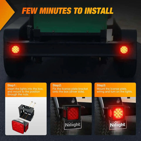 LED Trailer Light Kit 2 Pack Square Stop Turn Tail Side Marker Lights With Beefy Steel Mounting Box installation steps