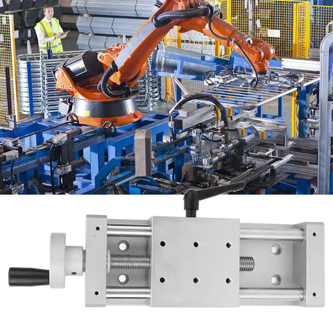 Ultra Smooth Low Friction Aluminum Linear Stage Table with 100mm Travel for CNC Positioning in industrial setup