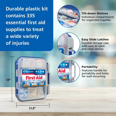 OSHA Compliant All Purpose First Aid Kit For 100 People Perfect For Worksite Office Home And Car with durable plastic case