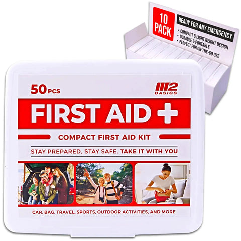 Must Have Bulk 10 Pack Mini First Aid Kit Value Bundle With 50 Essentials Per Kit And 500 Total Pieces for Car Travel Home