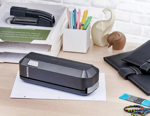 Electric 3 Hole Punch For Office Use Workhorse Dual Paper Loading From Top Or Front Heavy Duty Jam Free Performance