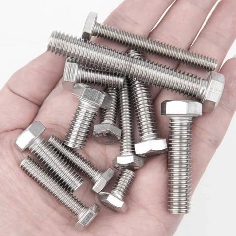 Person holding Heavy Duty 304 Stainless Steel Hex Bolts Kit With 405 Pieces Includes 1/4-20 3/8-16 5/16-18 Bolts