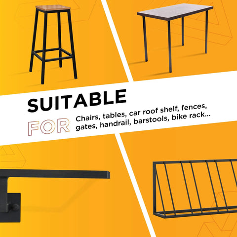 Image showing furniture and fence applications suitable for Ribbed 1x2 Inch Plastic Hole Caps For Rectangular Tubing, Black End Caps.