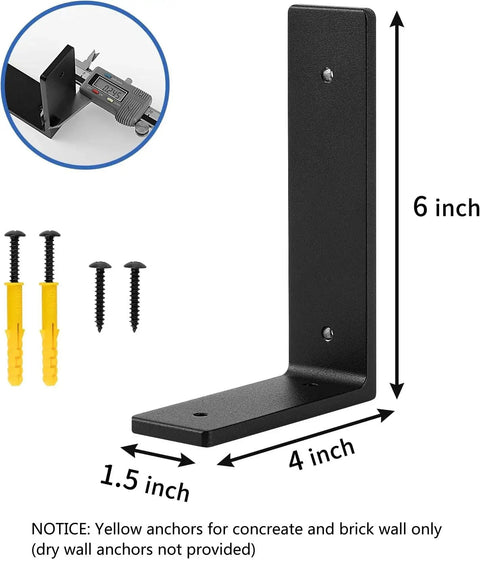 Six By Four Inch L Shaped Shelf Brackets Heavy Duty Die Cast Alloy Metal 90 Degree Corner Brace Joint Supports Shelves
