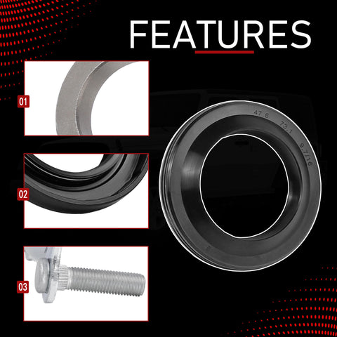Rear Axle Bearing And Seal Kit For 2007 To 2017 Jeep Wrangler JK JKU Beefy Heavy Duty Replacement With Premium Seal Kit features