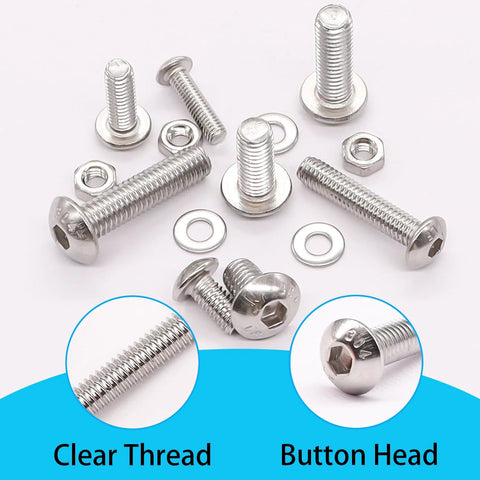 All In One Metric Screw Kit For DIY M3 M4 M5 Button Head Hex Socket Cap Screws Set With 8 To 20 Mm Length 304 Stainless Steel Bolts