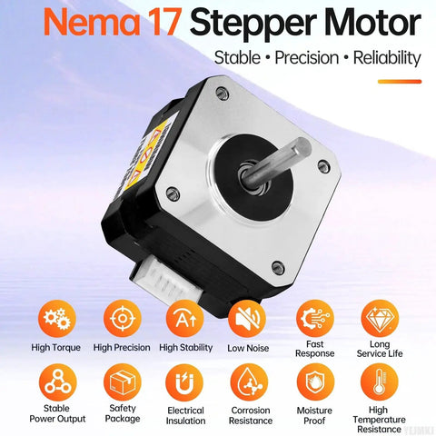 Rugged Nema 17 Stepper Motor Pack For 3D Printers And CNC Machines High Torque Bipolar 2-Phase 1.8 Degree 0.28 Nm