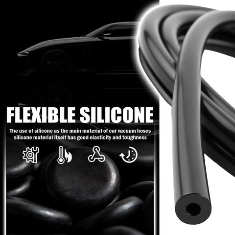 Ultimate Silicone Vacuum Hose Kit For Auto Projects Six Piece Five Foot Set With Six Inner Diameters black hose close-up