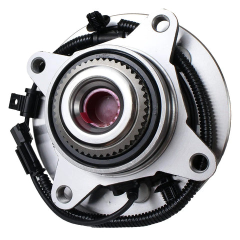 Front view of Front Wheel Hub And Bearing Assembly For 2015 2016 2017 Ford F150 4WD With ABS 6 Lugs Direct Replacement.