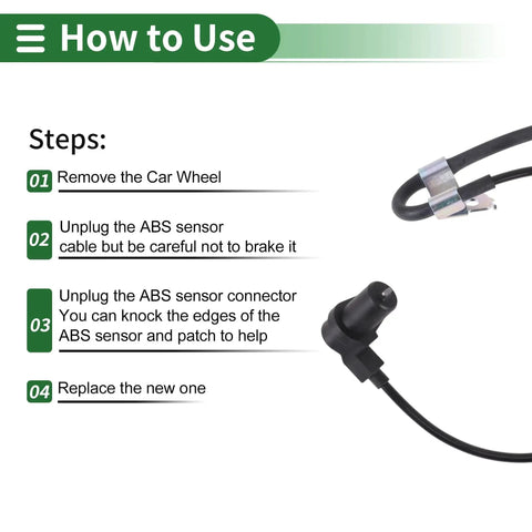 VekAuto ABS wheel speed sensor with cable and connector for Suzuki Swift front-left