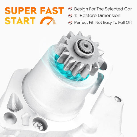 Close-up of Starter Motor Replacement for Avalon Camry Sienna RAV4 Solara ES300 RX300 3.0L 2.2L 2.4L Engines, Fits 1998-2005 Models
