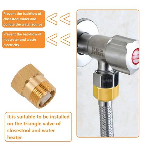 NUNU FER brass check valve set, 3/4 in F to 3/4 in M, backflow preventer, two-pack