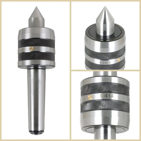 Heavy Duty Live Bearing Tailstock Center MT4 Triple Morse Taper 60 Degree Point For CNC Lathe Work, 3000 RPM, 0.0004 Concentricity, Hardened 61-65 Rockwell Steel With Seal Ring