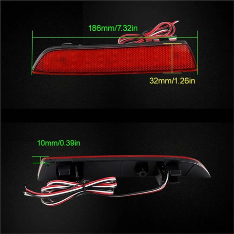 Mercedes W447 Vito Box 2014-2019 LED Tail Light 2 Pack Red Lens Reflector showing dimensions and wiring.