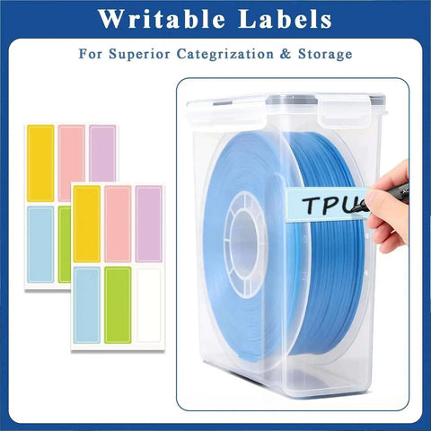 4 Pack Filament Storage Box Set With Desiccant Pouches Writable Label Sheets Waterproof and Dustproof Dry Boxes