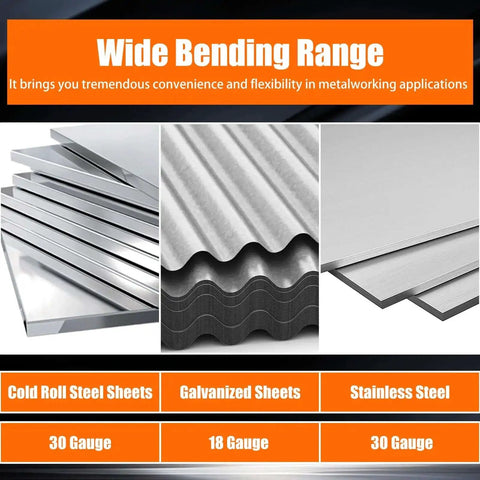 Cold roll steel, galvanized, stainless steel sheets for Pro Grade Heavy Duty 12 Inch Sheet Metal Bender Tool With Dual Folding Depths