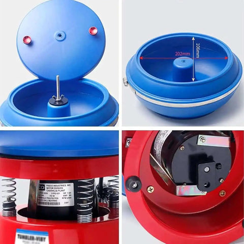 Components of Jewelry Tumbler Polisher Workhorse, 90W Vibration Polishing Machine, 3.5 Liter Capacity, Durable Rubber Roller
