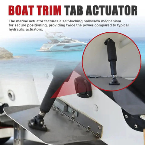 Boat Trim Tab Actuator Replacement For 102 Series Marine Trim Tabs 12V 4-1/4 Inch Stroke installed on boat
