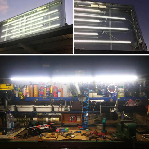 10 Foot T5 T8 LED Tube Power Extension Cord With On Off Switch US Plug Installed in Workshop Lighting System
