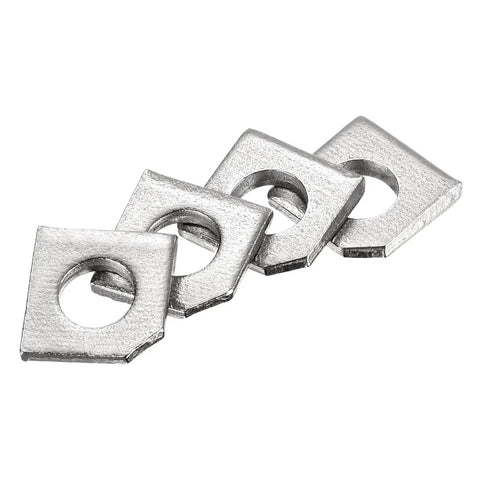 Beveled Square Washers For M8 Bolts, 304 Stainless Steel, 18x18mm Outer, 3.8mm Thick, 8mm Hole, 15 Pack, Channel Steel Shim Gaskets