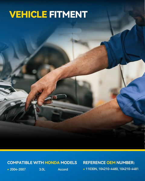 Mechanic installing Honda Accord 3L V6 Alternator Replacement 2004 to 2007 Direct Fit CW 130 Amp in car engine bay