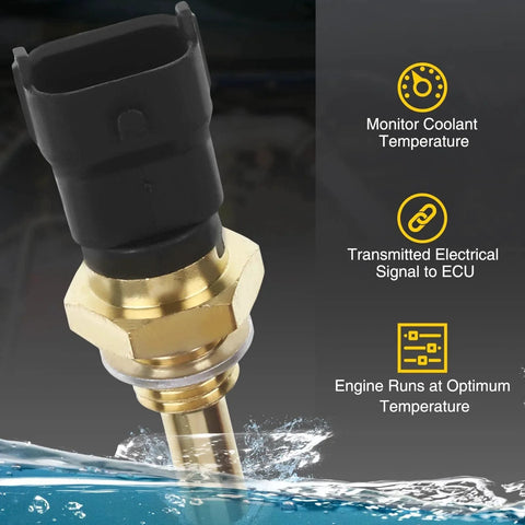 Engine Coolant Temperature Sensor For Polaris Ranger RZR And Sportsman UTVs, Plug In 2 Blade Female Rectangular Connector