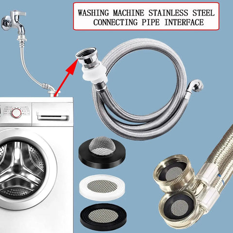 58-piece shower head hose filter screens and gaskets kit with braided hose and faucet fittings for 1/2–3/4 inch plumbing