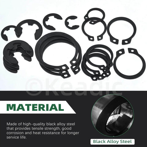All In One Snap Ring Kit For M4 To M28 External C Clips And E Clips With Pliers And Tweezers 312Pcs Heavy Duty Alloy Steel