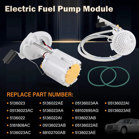 Electric Fuel Pump Module Assembly For 05-15 Chrysler 300, 08-15 Dodge Challenger, 06-15 Charger, 05-08 Magnum, components shown