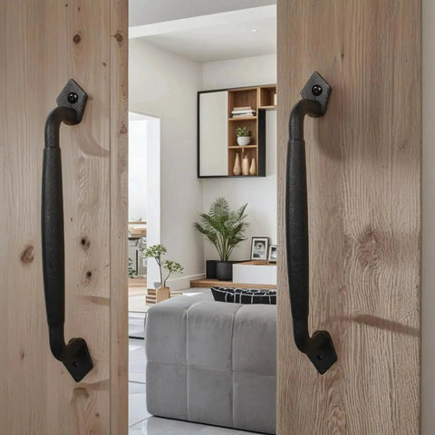 12 Inch Rustic Barn Door Handles Easy Install Heavy Duty Barn Door Pull For DIY Sliding Doors Gates Sheds And Garages