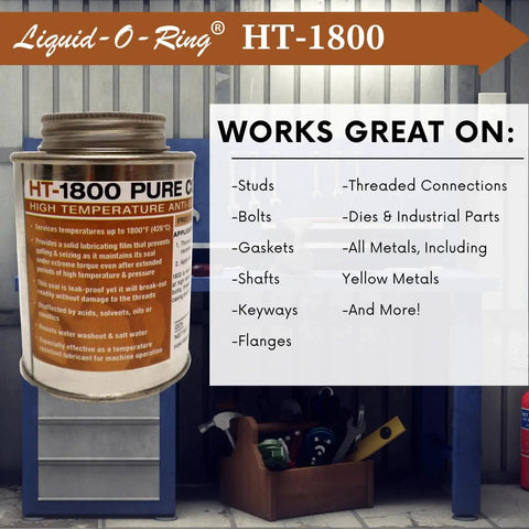 Liquid O Ring Copper Anti Seize Lubricant For High Temperature Gaskets And Threaded Parts Up To 1800 Fahrenheit Lead Free Zinc Free Graphite Free Non Corrosive Made In USA 8 Oz Brush Top Can By Balmar with application uses list