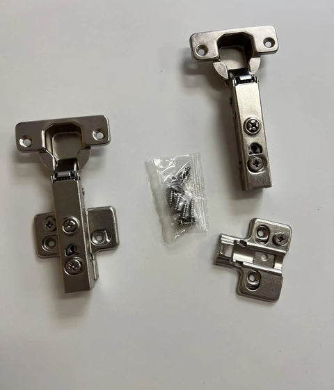 32 Hole Full Overlay Soft Close Cabinet Hinges For Kitchen Cabinets 35 Millimeter 3 Way Adjustable Clip On Plate Brushed Steel Gray Finish