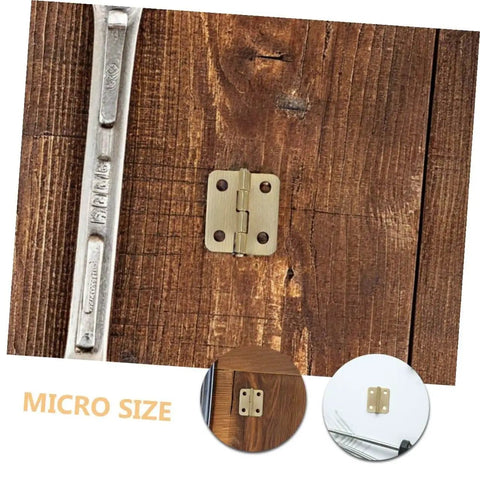 Miniature Iron Hinges For Wooden Jewelry Boxes And DIY Projects with 270 Degree Rotation, installed on wood, by Levemolo