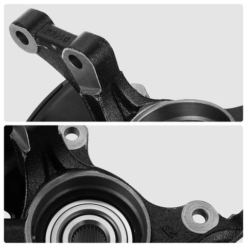 Front view of Front Right Passenger Side Loaded Knuckle Assembly For Hyundai Sonata 2011-2013 No Sport Suspension With 27 Splines