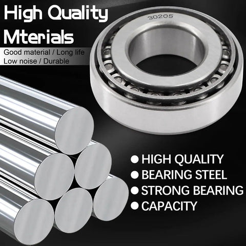 Trailer Bearing Kit 30205 With TC Seal 30x52x10mm And 52mm Dust Cover For 25mm Axles Includes Two Sets Cotter Pins Quiet High Speed Chrome Steel Bearings Perfect Wheel Hub Replacement For Light Duty Trailers