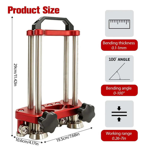 Dual Station Sheet Metal Roller And Bender For 0 To 100 Degree Bend Range With Anti Scratch Painted Surface And Precision Scale dimensions