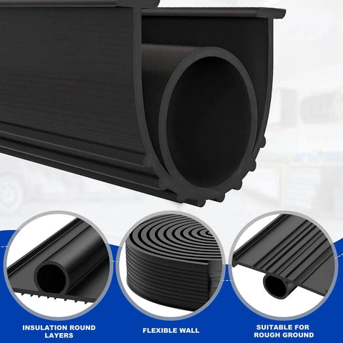 Heavy Duty Universal Garage Door Weather Stripping Kit With Five Sixteenth Inch T End Seals U Channel And O Ring Design For Airtight And Waterproof Protection 16 Feet Black Rubber close-up view