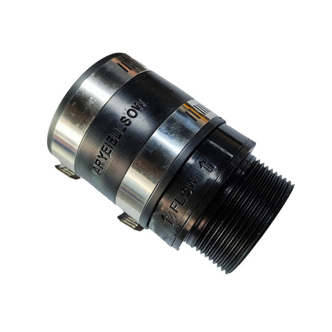 Inline check valve, black with metallic rings, threaded male connections, ARYEIELLSOW 30-0238 by Amazon