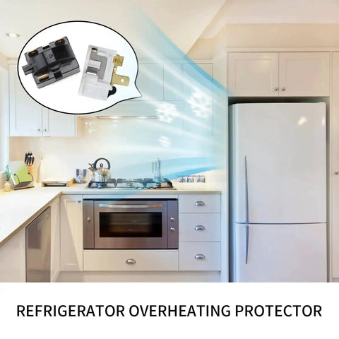 PTC Refrigerator Start Relay And Overload Protector Kit With 3 Pin 15 Ohm Starter And 1 4HP Overload shown in kitchen