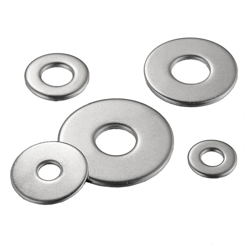 Flat washers, stainless steel 304, 1/4 in hole x 5/8 in OD, set of five