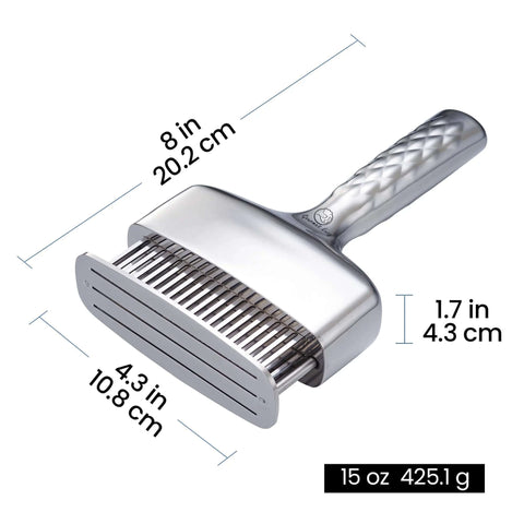 Heavy Duty One Piece Meat Tenderizer Tool With Extra Long Handle No Assembly Rustproof Stainless Steel Blades And Sharp Needle Punch Mallet Hammer For Juicy Steaks A No Fuss Kitchen Must Have