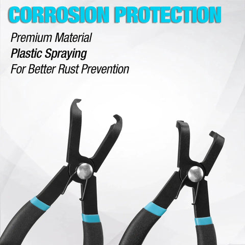 2 Piece Push Pin Pliers Set With Spring Loaded Jaws And 30 Degree And 80 Degree Offset Angles For Easy Trim Fastener Removal