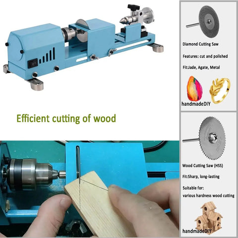 Mini Wood Lathe Machine For DIY Projects A Multi Purpose Desktop Lathe With Pro Grade Tools For Wood Cutting Grinding Polishing And Fine Finishing Beginner Friendly Easy To Use